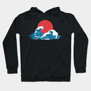 Blue waves sunset Hoodie